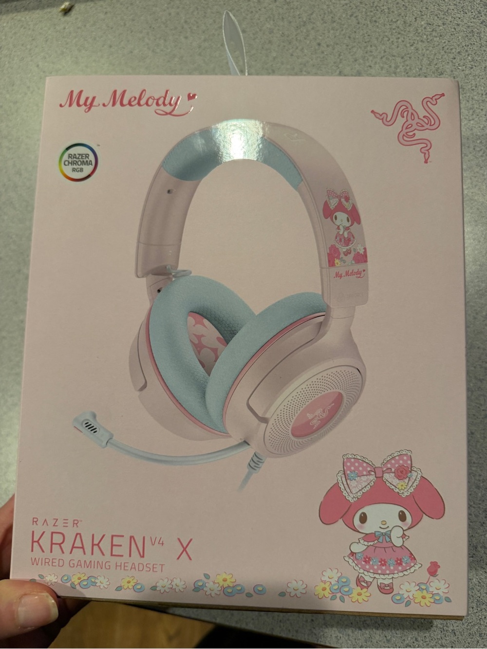 New Razer Kraken V4 X Wired Gaming Headset My Melody Hello Kitty Chroma RGB Pink